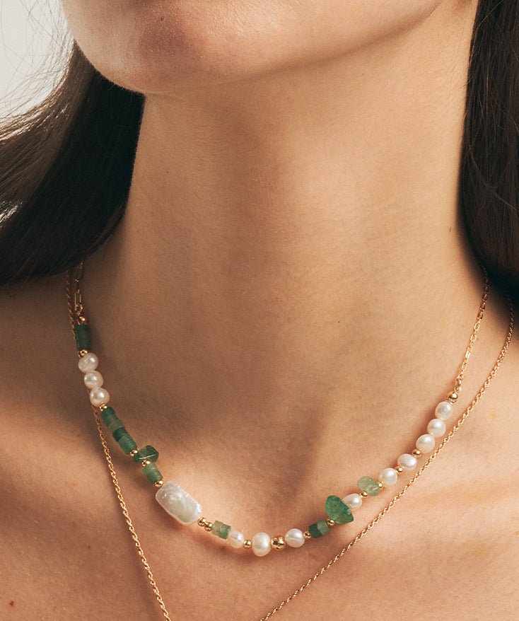 Holiday Gemstone Beaded Necklace | MaiaMina