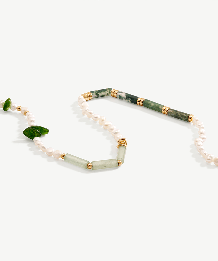 Holiday Gemstone Beaded Necklace | MaiaMina