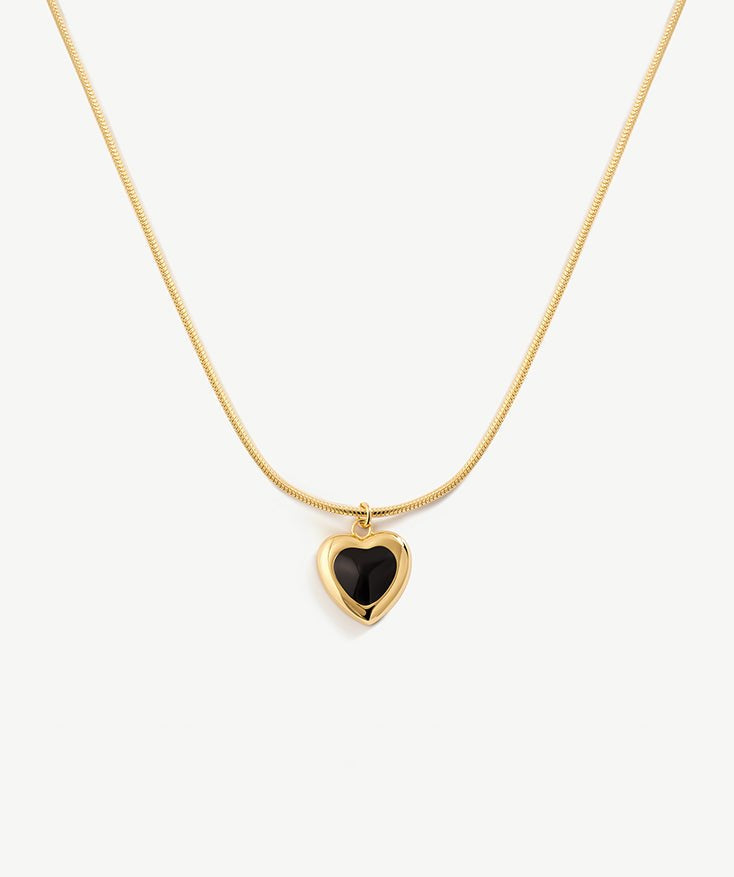 Love Enamel Heart Pendant Necklace | MaiaMina