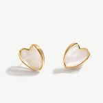 Love Mother of Pearl Heart Stud Earrings | MaiaMina