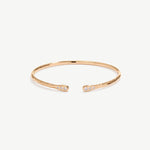 18K Gold Plated Sterling Silver Bracelet, Women's Bangle Cuff with Cubic Zirconia Stones  | MaiaMina