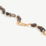 Natural Crystal Gemstone Bracelet, Earthy Rock Beaded Stones Bracelet with 18K Gold on Sterling Silver | MaiaMina