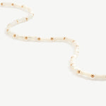 White Puka Shell Necklace, Gemstone Beaded Necklace for Women with 18K Gold Plated on Sterling Silver | MaiaMina 