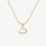  Triangle Mother of Pearl Shell Pendant Necklace, 18K Gold Plated Sterling Silver Dainty Necklace for Women | MaiaMina