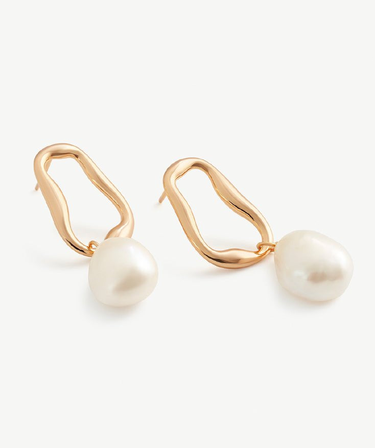 Molten Pearl Drop Earrings | MaiaMina