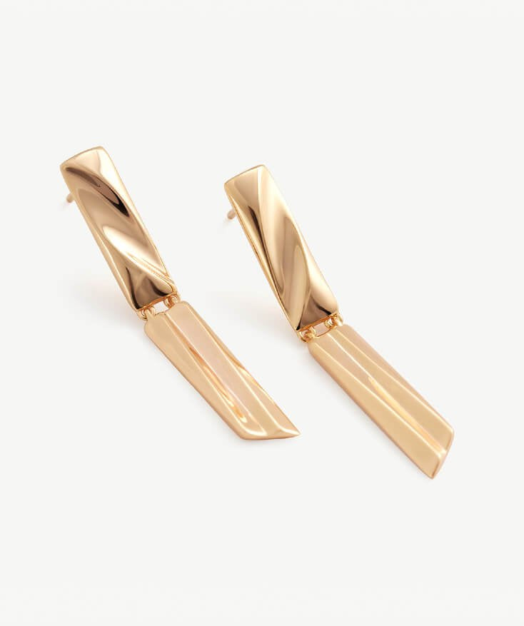 Pressed Texture Bar Drop Earrings | MaiaMina