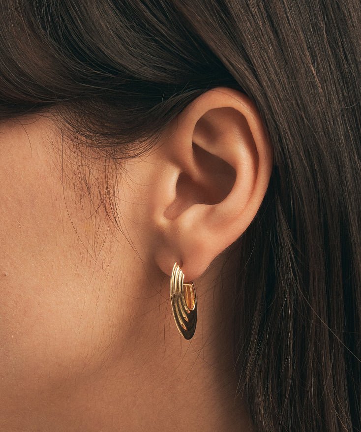 Ridge Hoop Earrings | MaiaMina