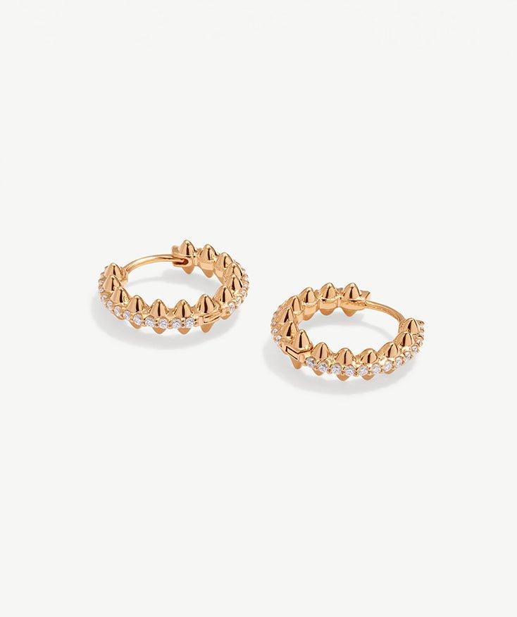 Gold Dainty Hoop Earrings for Women, 18K Gold Plated Sterling Silver Delicate  Geometric Triangle Cone Huggie Earrings | MaiaMina