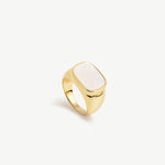 Royal Mother of Pearl Square Signet Ring | MaiaMina