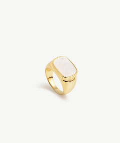 Royal Mother of Pearl Square Signet Ring | MaiaMina