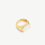 Royal Mother of Pearl Square Signet Ring | MaiaMina